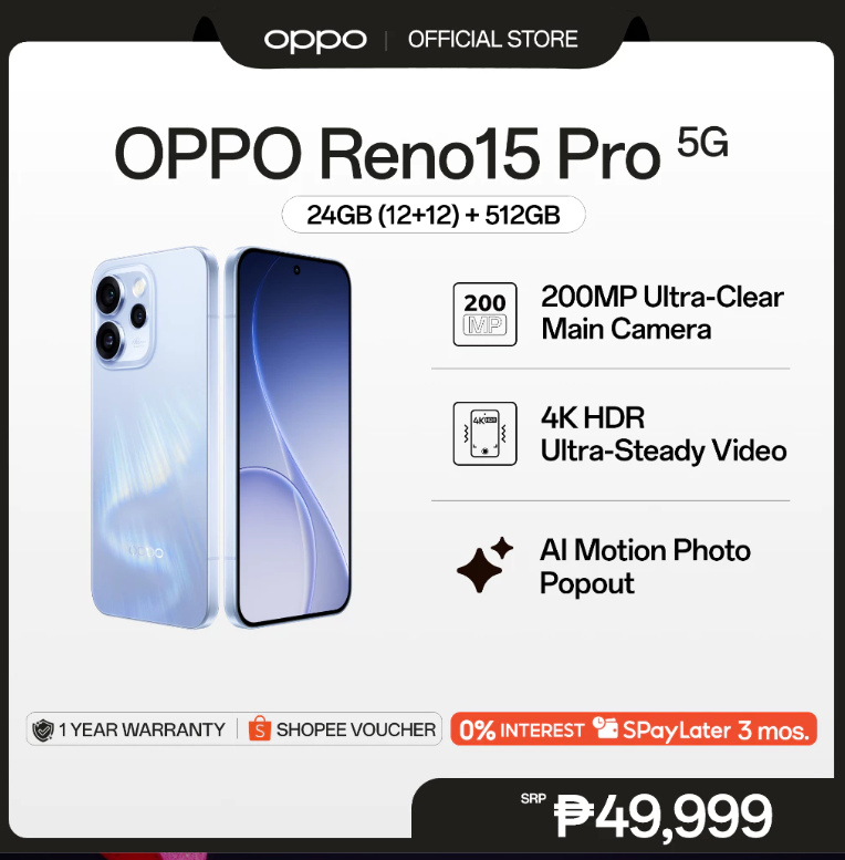 OPPO Reno15 Pro 5G | 200MP Ultra-Clear Main Camera | AI Motion Photo Popout