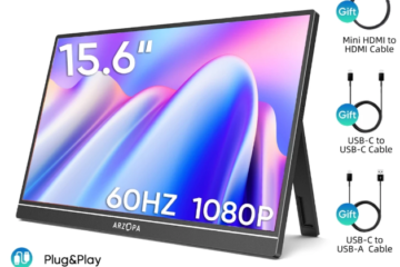 ARZOPA Portable Monitor A1- 15.6 FHD 1080P Ultra-Slim Portable Laptop Monitor with Kickstand