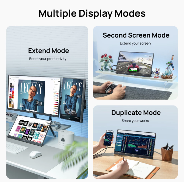 ARZOPA Portable Monitor A1- 15.6 FHD 1080P Ultra-Slim Portable Laptop Monitor with Kickstand