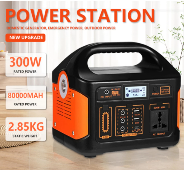 Solar Panel with Power Station 300w 86000mah Solar Generator Powerbank Outdoor Solar Power Station